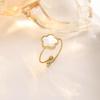 Women's Glossy Pearl Clover Jewelry Set: Bracelet, Necklace, Earrings, Ring