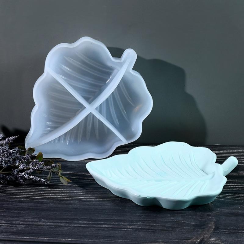 Sturdy Silicone Tray Mold Unique Dish Mold with Tropical Leaf Pattern for Epoxy Resin Crafting and Jewelry Making