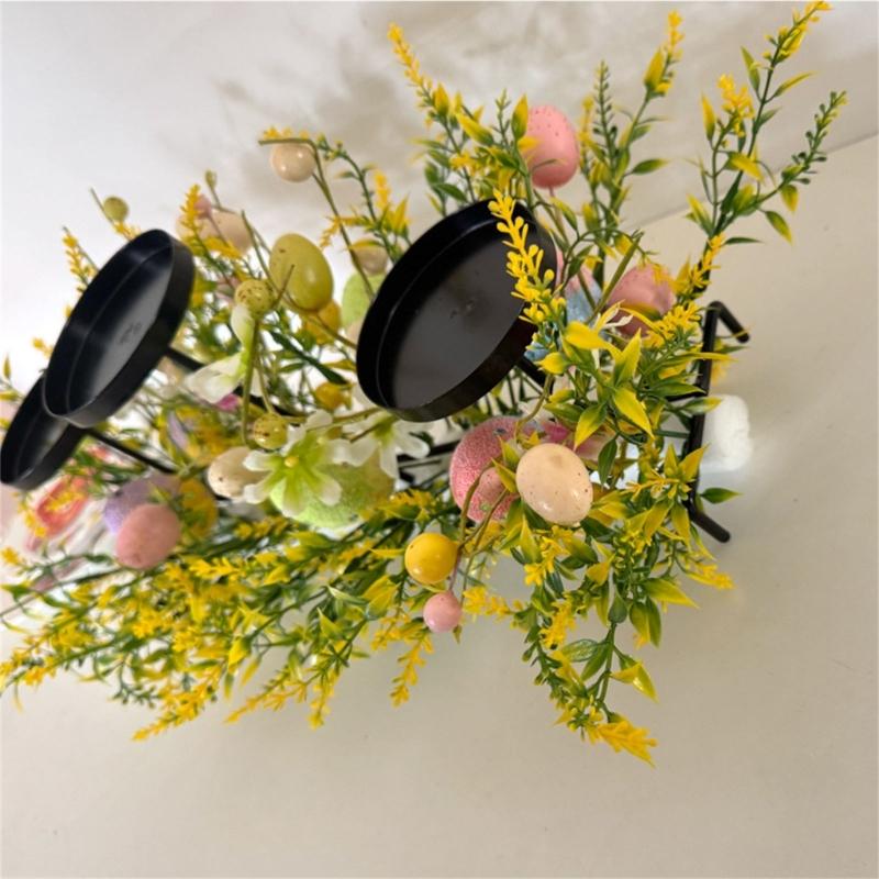 Decorsative Easter Eggs Candle Holders Iron with Practical Construction for Festival Home Decors Stable Base Design