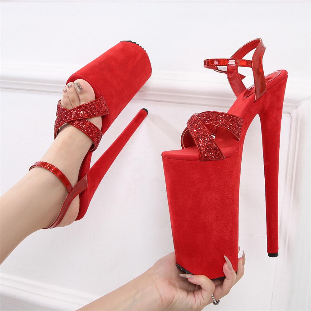 2024 Sandale cu platformă super înaltă, rezistente la apă, pentru femei, cu gura de pește, cu vârf deschis, pantofi de podium pentru club de noapte, 26 cm.