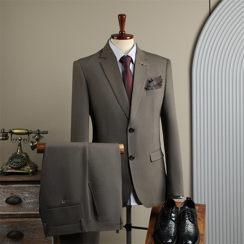 Men's Slim Fit British-Style Formal Suit - Korean Trendy Business Attire