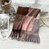 High End Imitation Cashmere Plaid Scarf Versatile and Warm In Winter  Women's Neck Scarf  Fringed Shawl