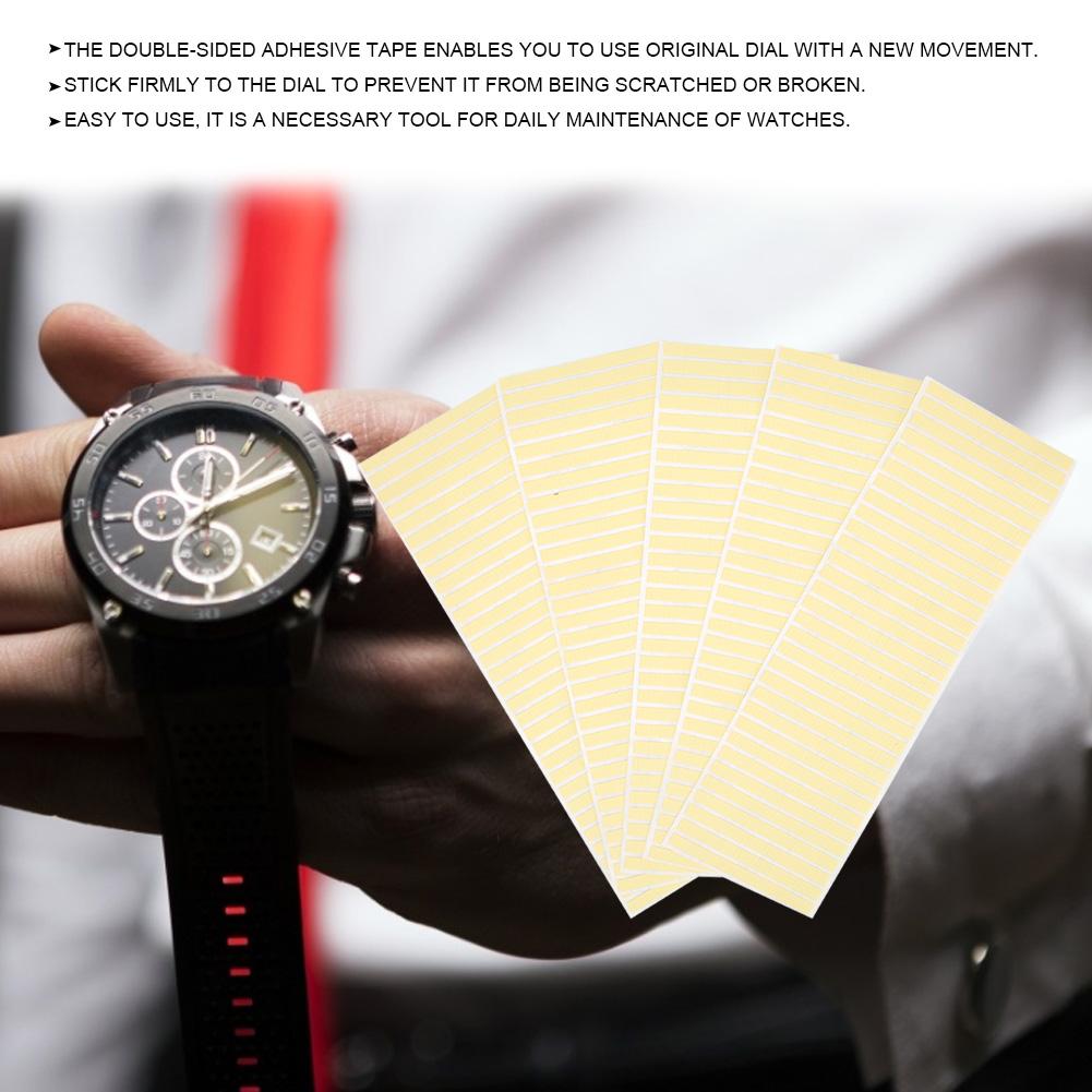 5 Stück Uhrenzifferblatt Uhrwerk Reparatur Doppelseitiges Klebeband Uhrmacher Werkzeug Zubehör
