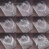 2022 Bridal Rhinestone Necklace & Earrings Set - Korean Wedding Hair & Dress Accessories