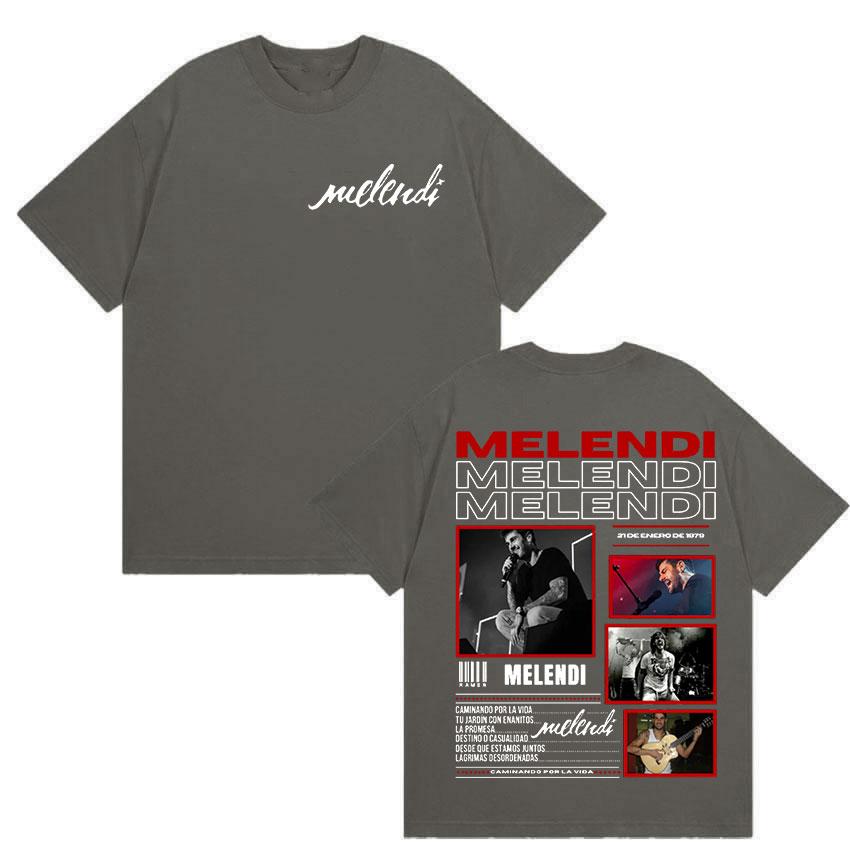 Singer Melendi Tour 2025 Album Merch Tshirt Mens  Womens Retro Gothic Hip Hop Loose Comfortable Cotton Tshirt Street Wear