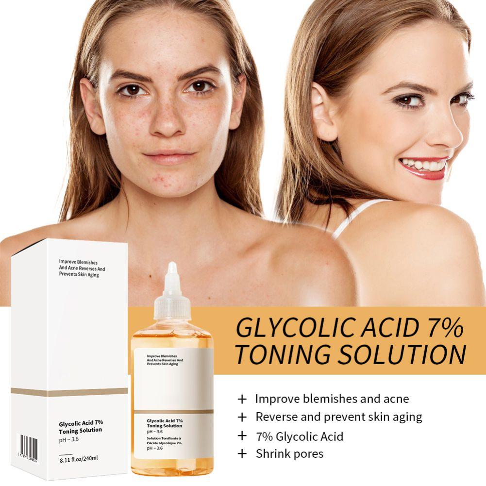 

Glycolic Acid Toner Clean and Shrink Pores Reduce Blackheads Brighten Skin Colour Effectively Repairand Rejuvenate Skin 240ml