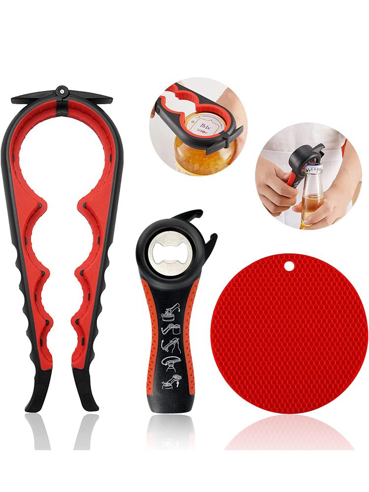 Jar Opener for Weak Hands, Easy Twist Jar Opener For Seniors with Arthritis, 5 in 1 Multi Function Bottle Opener Lid Opener