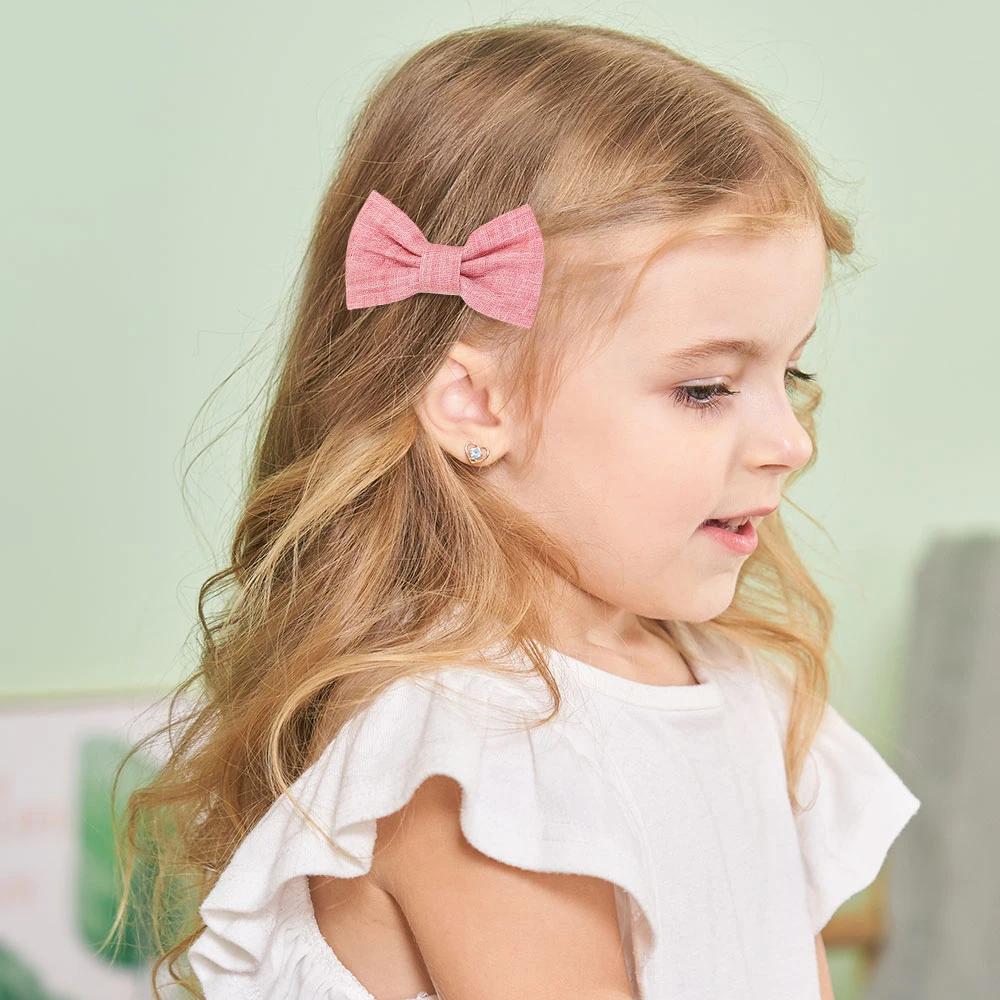RAINBOW BOWS 10Pcs/set Handmade Fabric Printed Barrette Boutique Mini Bangs Bow Hair Clip Ins Daisy Hairgripes  Spring Style