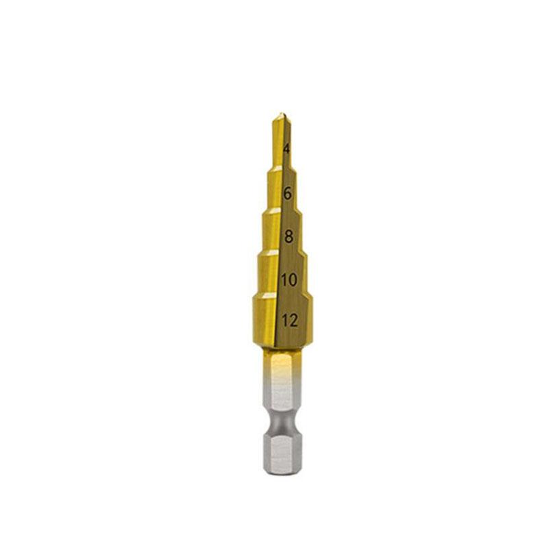 4-12 4-20 4-32 HSS Titanium Coated Step Drill Bit Drilling Power Tools Metal High Speed Steel Wood Hole Cutter Cone Drill