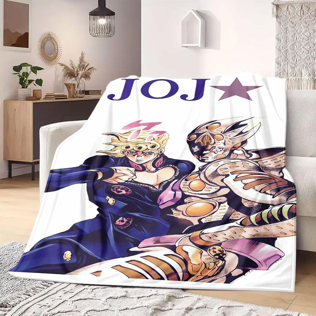 JOJO anime Flannel Blanket Warm,Comfortable,Suitable for Bedrooms,Sofas,Beds,Chairs,Picnics,Travel