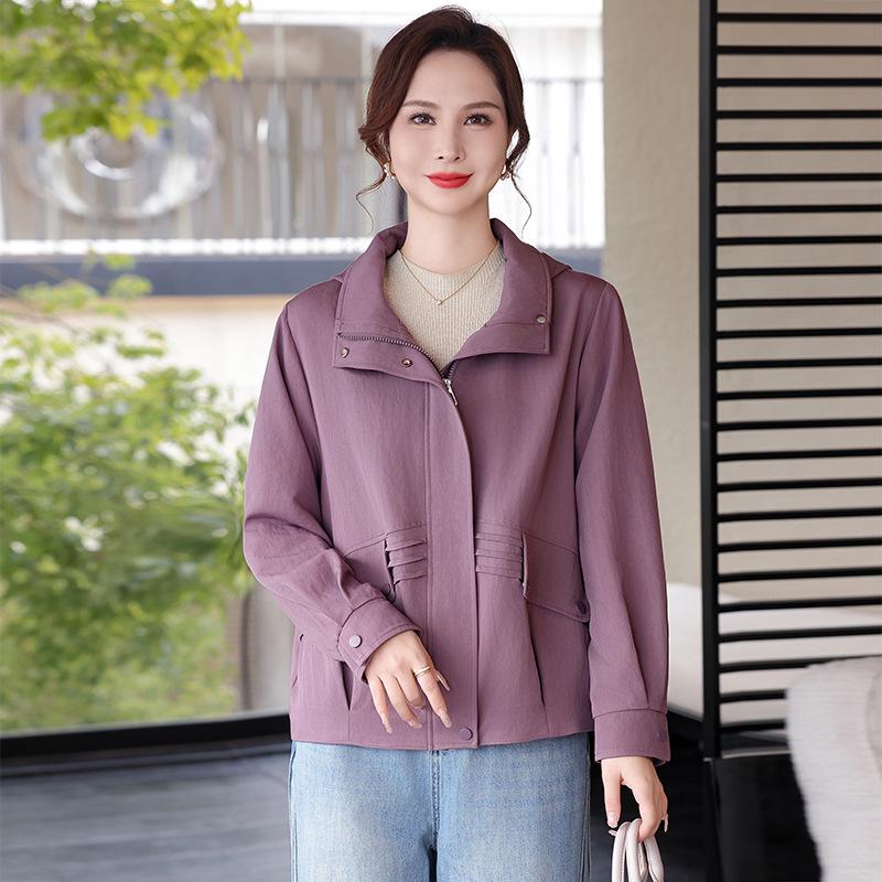 

2026 New Women s Lightweight Jacket for Mature Women: Stylish Spring & Autumn Short Top 2XL (suggested weight: 120-135 lbs)