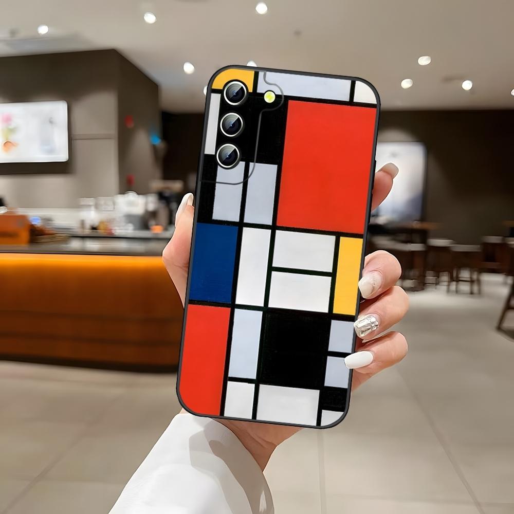 M-Mondrians Phone Case For S25 Samsung S26 S24 Ultra S22 S23 S20 Fe S21 Plus A54 A34 A16 A53 Back Cover