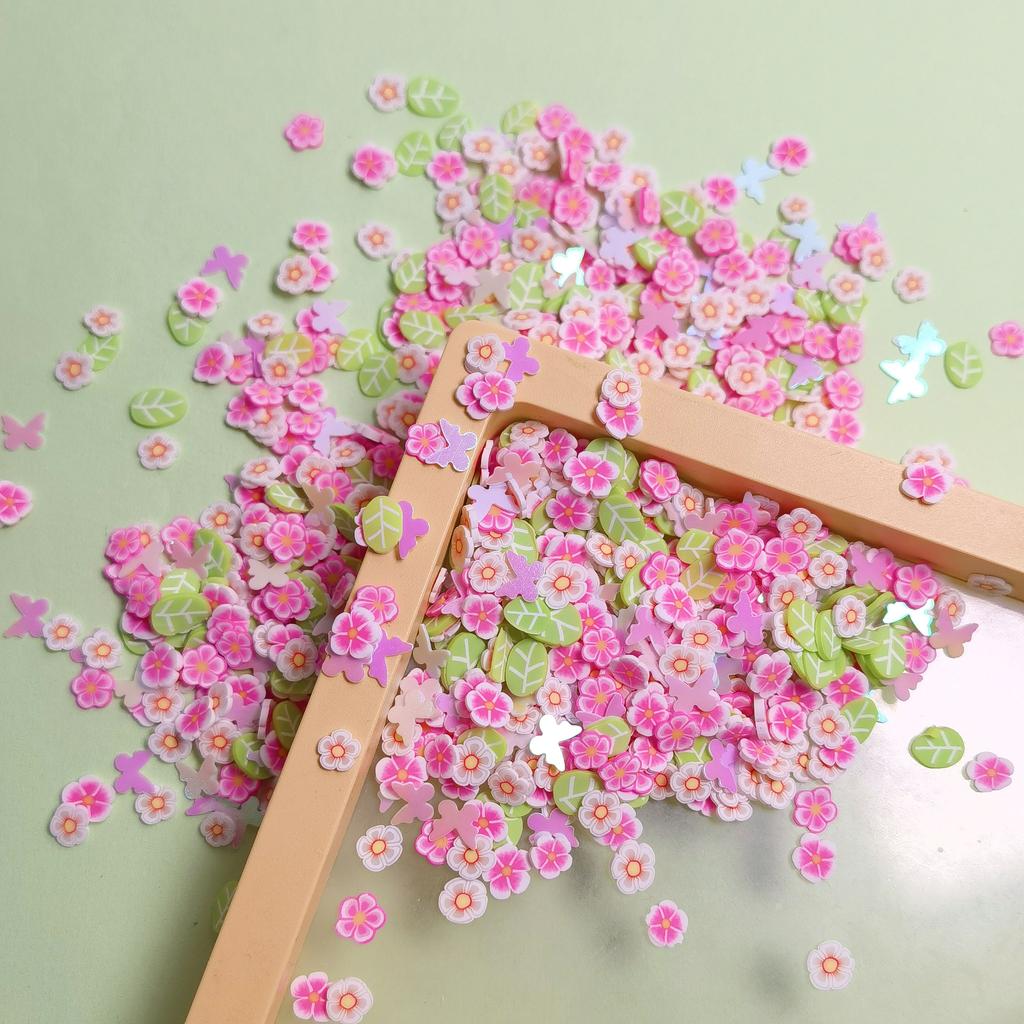 Summer Spring Flowers Leaves Polymer Clay Slices 500g/Bag Daisy Florals Soft Clay Sprinkles for DIY Crafts Nail Art Decor