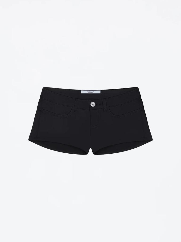 American Spicy Low-Waist Black Ultra-Shorts: Simple, Slimming, Tight-Fit Hot Pants