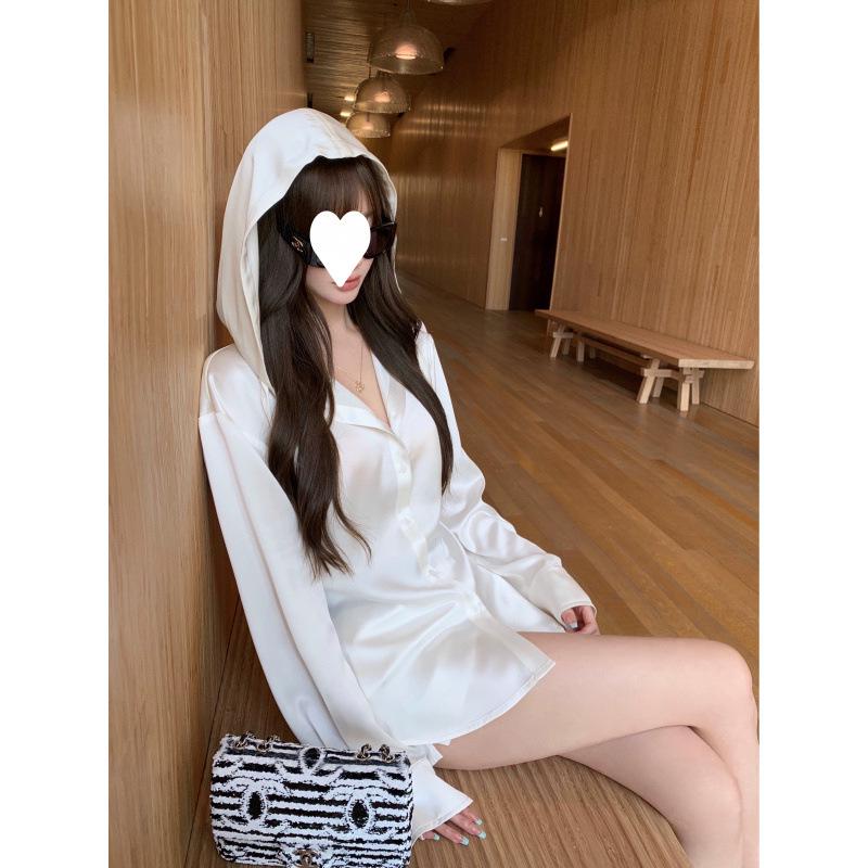 2025 Women's Old Money Style Hooded Shirt: Fashionable, Casual Sunscreen Jacket for Spring/Summer