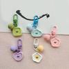 Creative Resin Keychain Decoration Smiling Flower Cloud Heart Bead Bag Pendant Handcrafted Keyring Accessory
