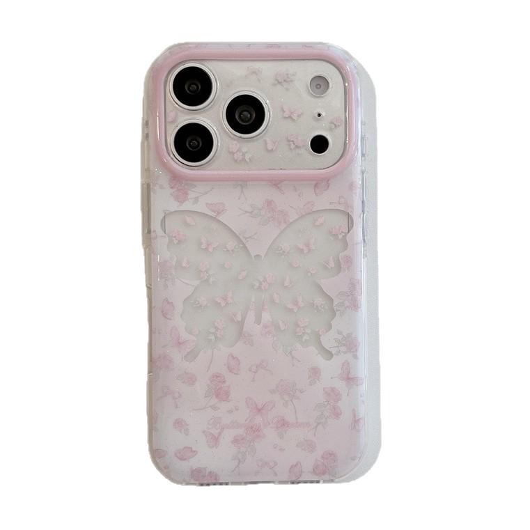 Pink Rose Butterfly iPhone 16 Pro Max / 15 Pro Case