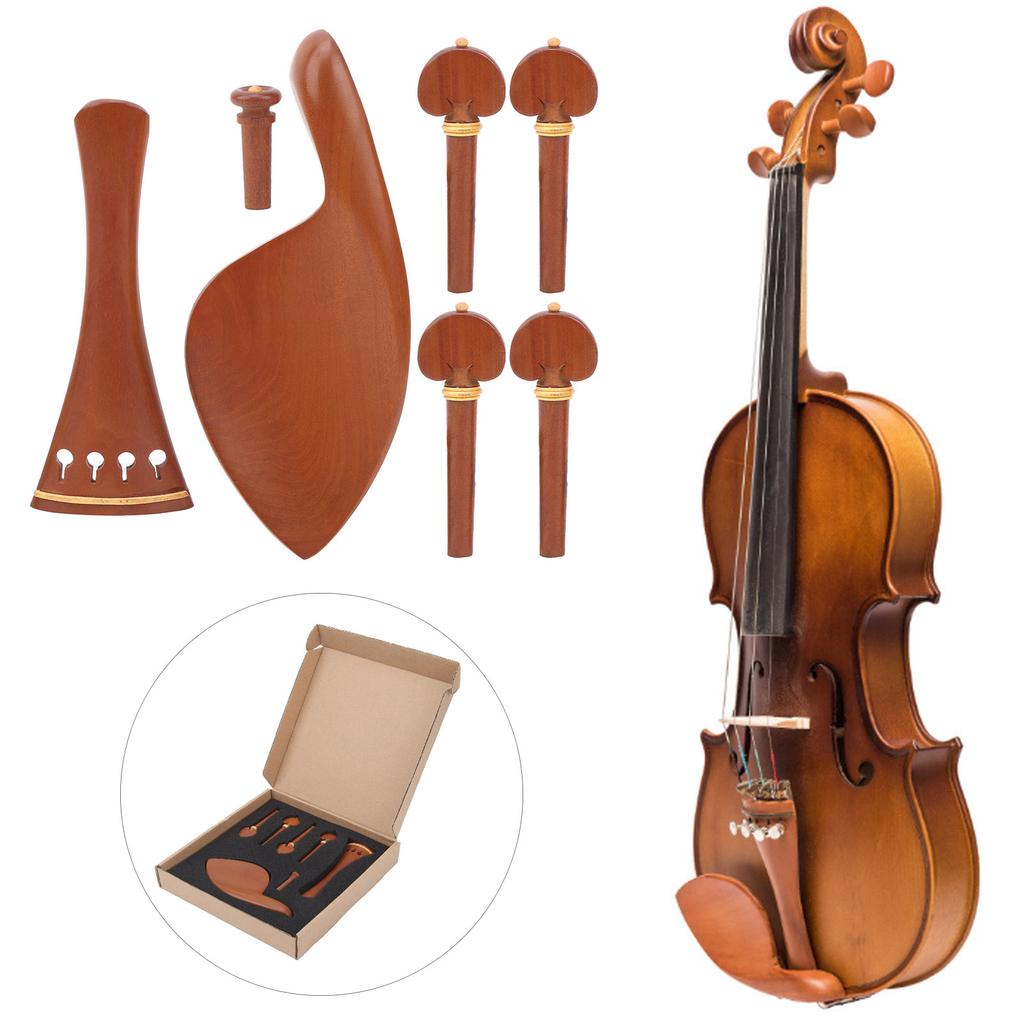 Geigenteile mit Kinnhalter Endstift Saitenhalter Holz Wirbel 44 Beschlagsatz Ersatz