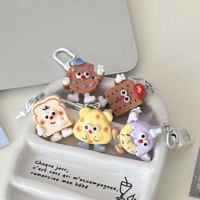 Car Keyring Simulation Cookies Cute Keychain Fun Food Game Pendant Cheese Biscuit Modeling Bag Accessory DIY Cute Lanyard