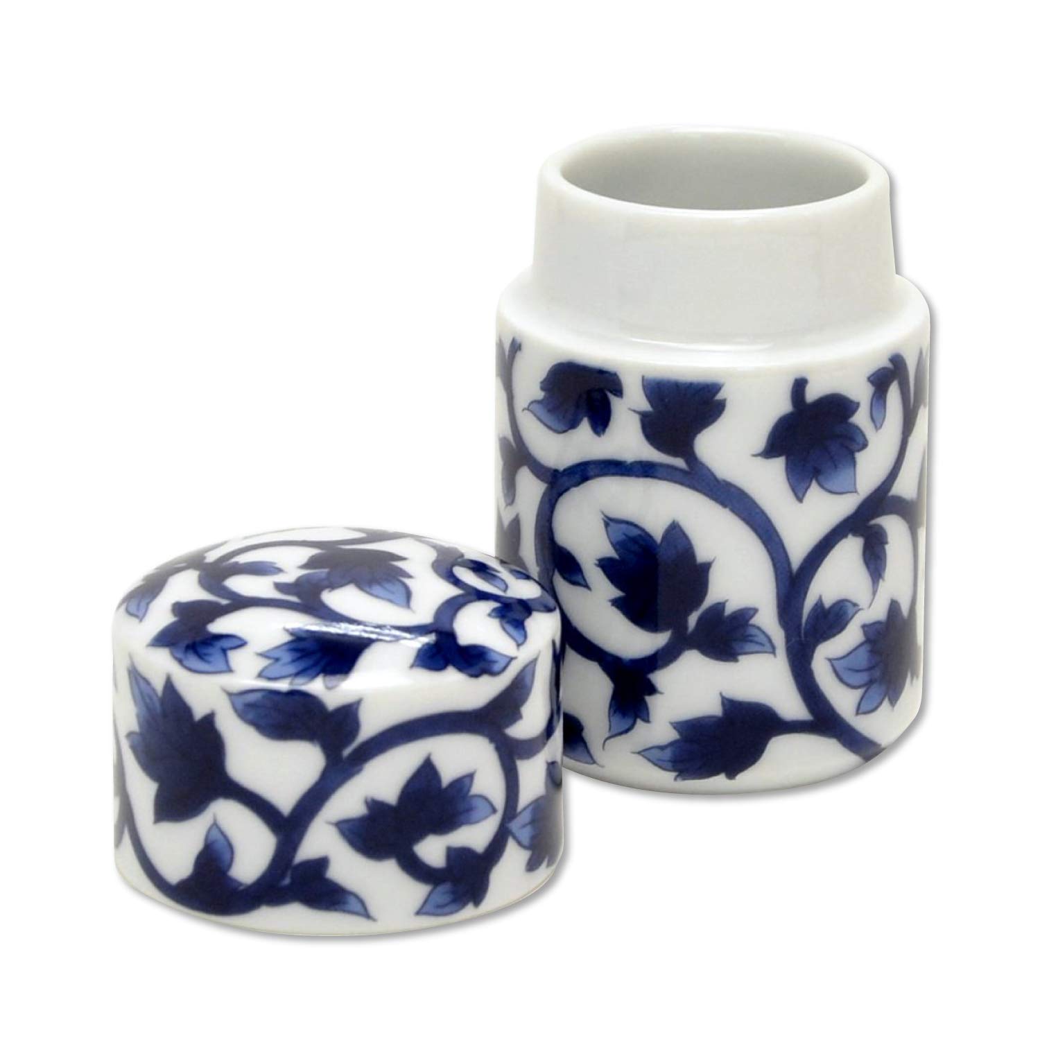 

Tabletop toothpick holder with Arita blue arabesque made in Japan lid, ware, pattern, синий