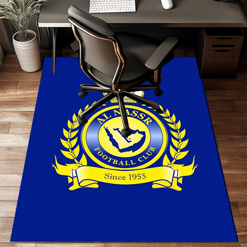 Nassr Football Club Crest Printed Office Carpet Chair Cushion  Entryway Rug, Rugs for Living Room, Bedroom Christmas gifts