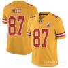 Pánský fotbalový dres NFL Kansas City Chiefs Mahomes 15 Kelce 87 Vyšívaný Červený Bílý Žlutý Krátký Rukáv Sportovní Oblečení