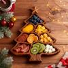 Christmas Tree Charcuterie Board Wooden Divided Food Tray Christmas Tree Serving Platter Cheese Board for Fruit Dessert Nut