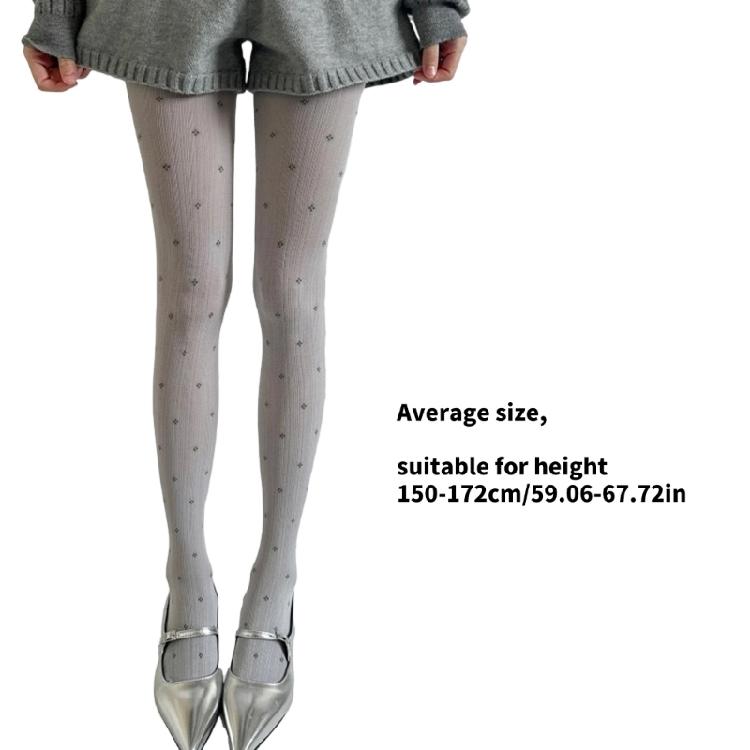 Women's Ribbed Cotton Tights with Flower Pattern High Elasticity Warmth Semi Opaque Pantyhose Slimming Leggings Hosiery