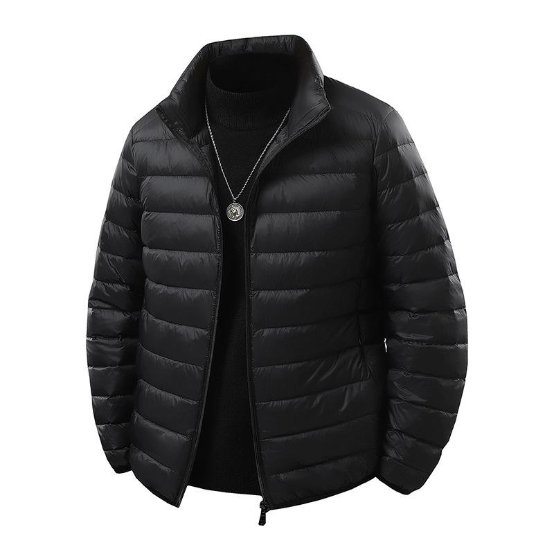 

Мужская легкая пуховая куртка с капюшоном - Весна, Осень, Зима, Воротник-стойка 2XL