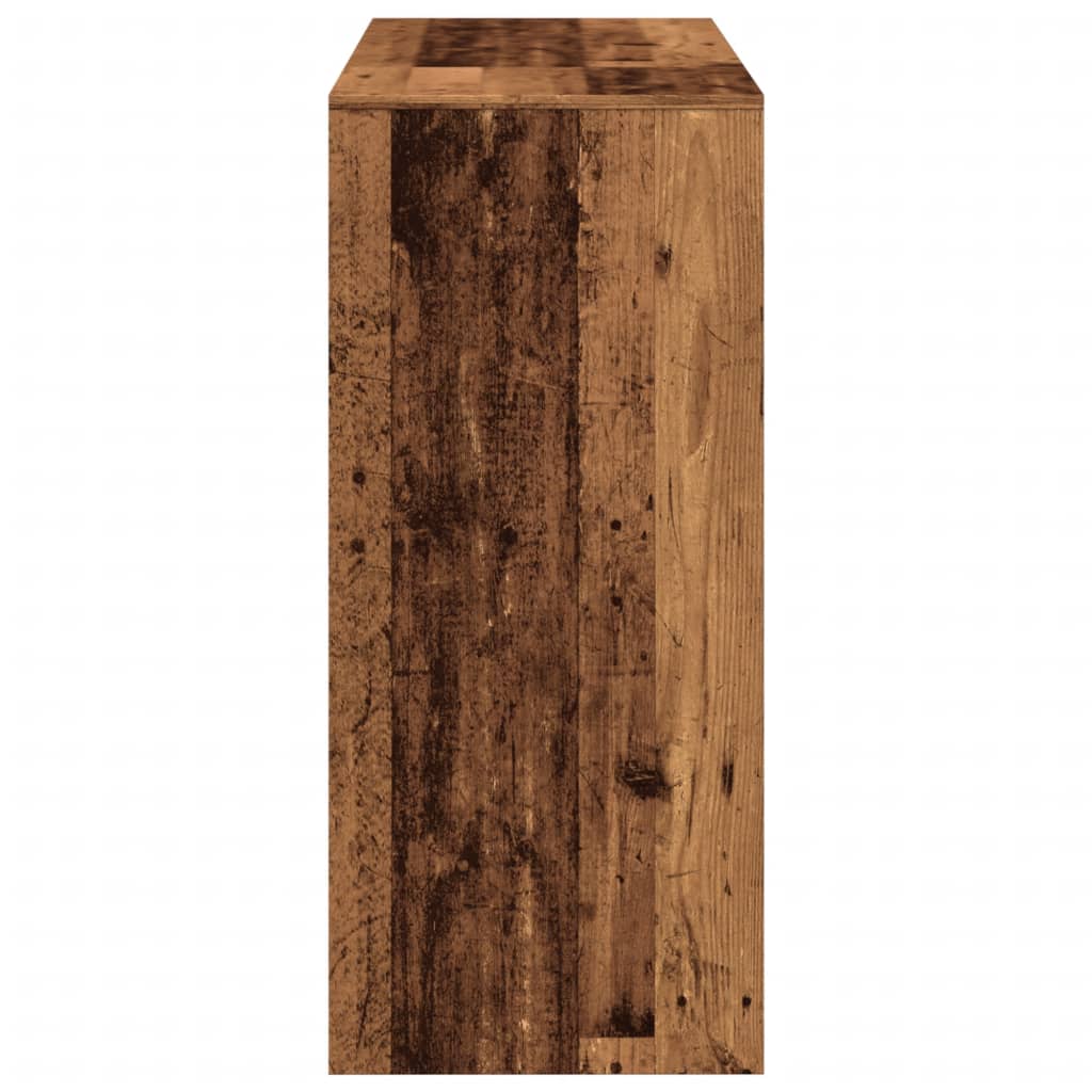 Bar Table with Shelf Rustic Wood Look 124 X 46 X 103.5 Cm Engineered Wood