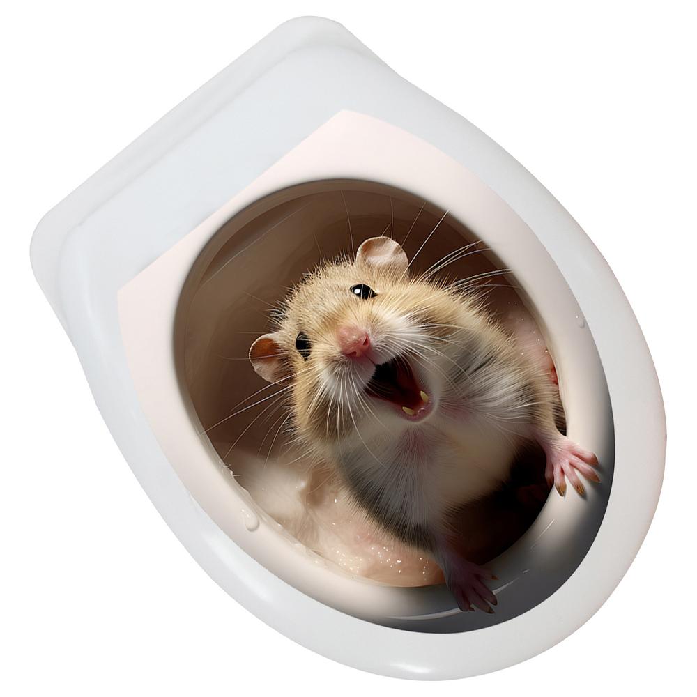 Toilet Seat 3D Decals Animal Decals Toilet Seat Cover Stickers Room Ornaments 3D Stickers For Kitchen Living Room Bedroom Nurser