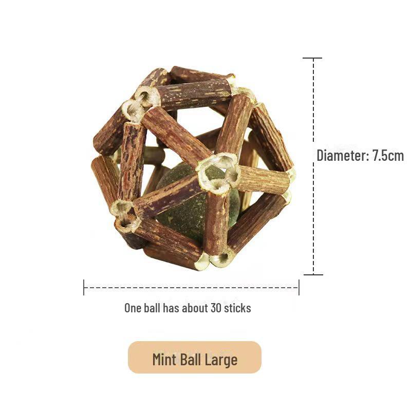 Cat Teething Stick with Raffia Grass & Gall Fruit, Tooth-Cleaning Hemp Rope, Bite-Resistant Cat Toy, Pet Supplies