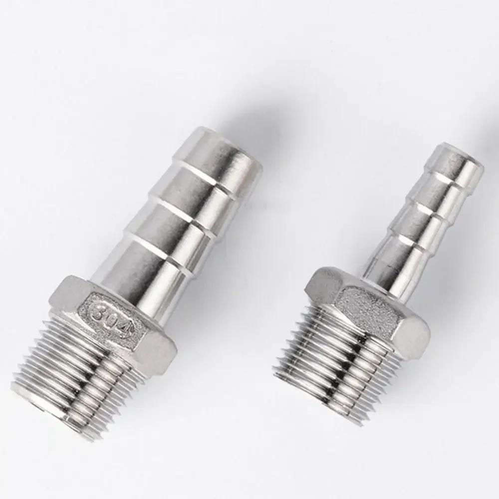 1Pcs Connector Adapter Pipe Joint 304 Stainless Steel BSPT Hose Connector 1/8" 3/8" 1/2" 1/4" Male Thread Pipe Fitting