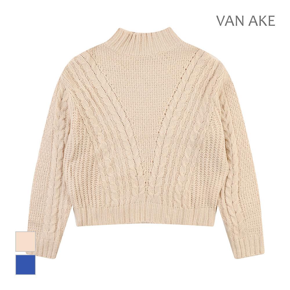 VANAKE Mock Neck Cable Knit_Vb3Zktq342Z