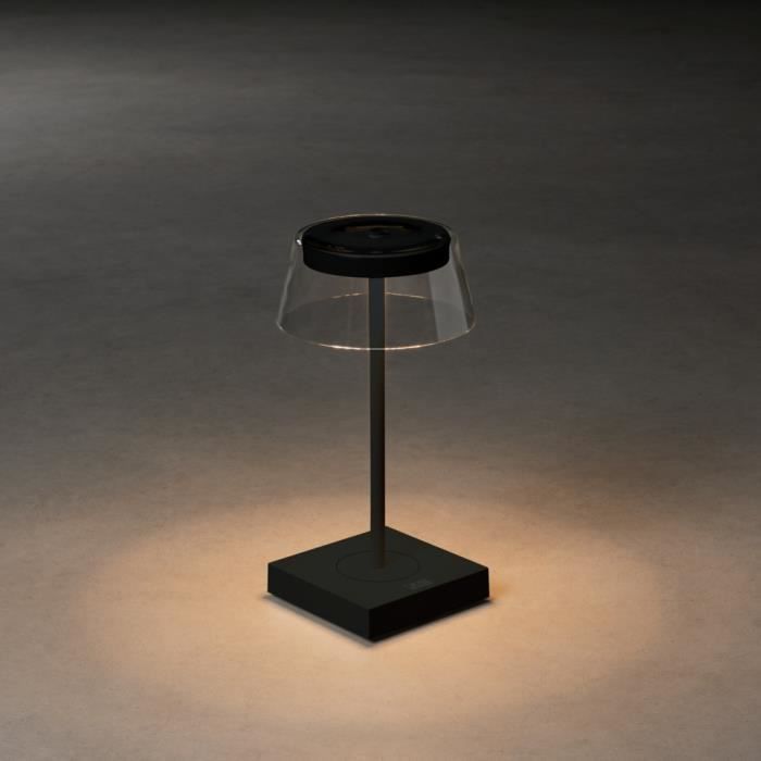 Lampe de table - KONSTSMIDE - Scilla - Effet extérieur - Dimmable - IP54 - Noir