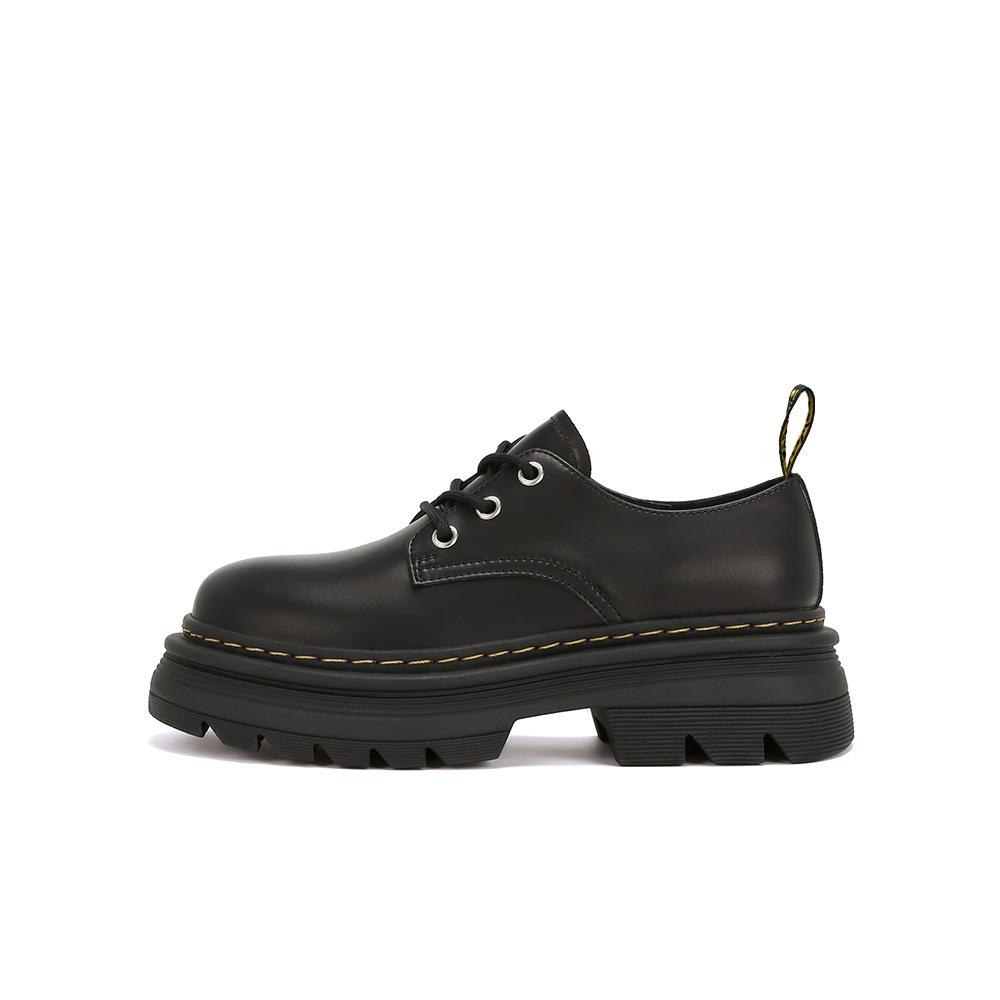 Full cowhide Su Yinyin little Martin lace-up thick-soled heightening casual Dr. Derby small leather shoes for women, genuine leather loafers for women