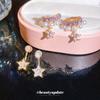 Early Summer Love Song~ Super Sparkling Zircon Round Star Stud Earring Clip Set Light Luxury Advanced Sense No Ear Piercing Ear Bone Clip