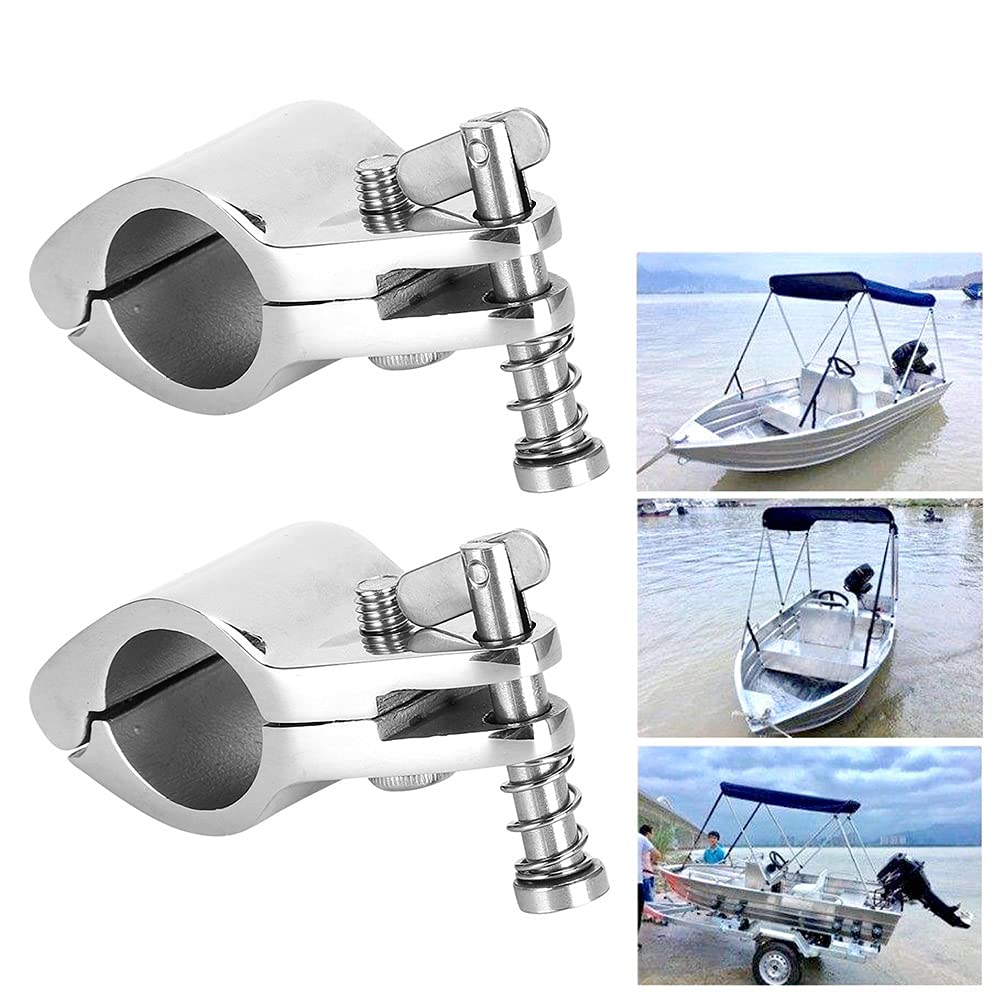 KIMISS 2 Pcs Boat Top Hinged Jaw Slides Steel Boat Hinged Upper Jaw Slides Marine Hardware Fitting Tip Style (32mm)