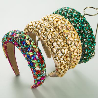 New Fashion Retro Baroque Heavy Industry Full Diamond Super Flash Headband Luxury Palace Style Hair Accessories for Women
