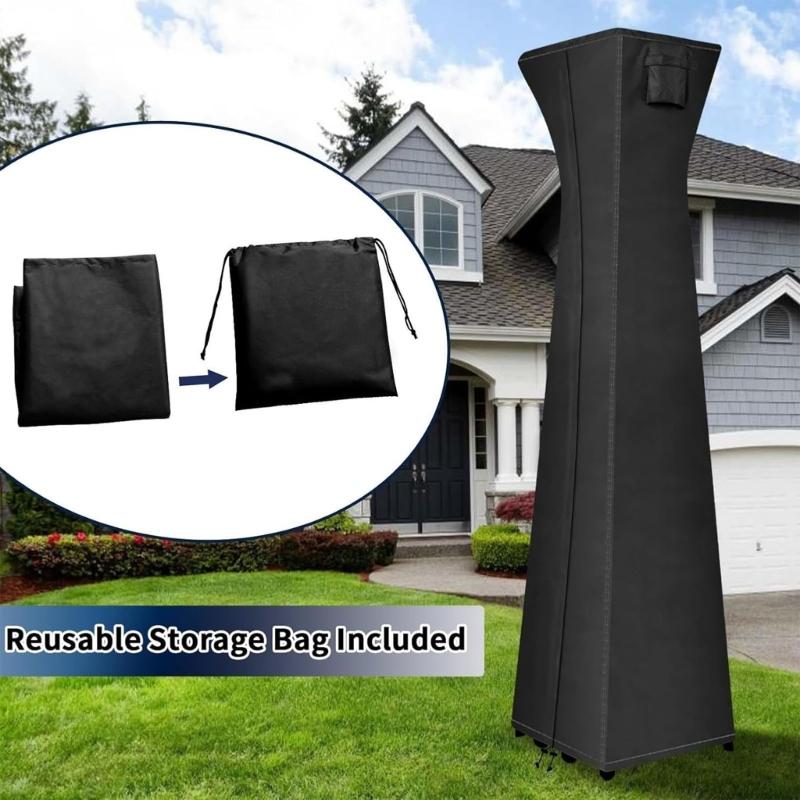 Weather Resistant Outdoor Heater Cover Protects Against Sun Rain Snow and Dust for Garden Patio Pyramid Torch Home Use