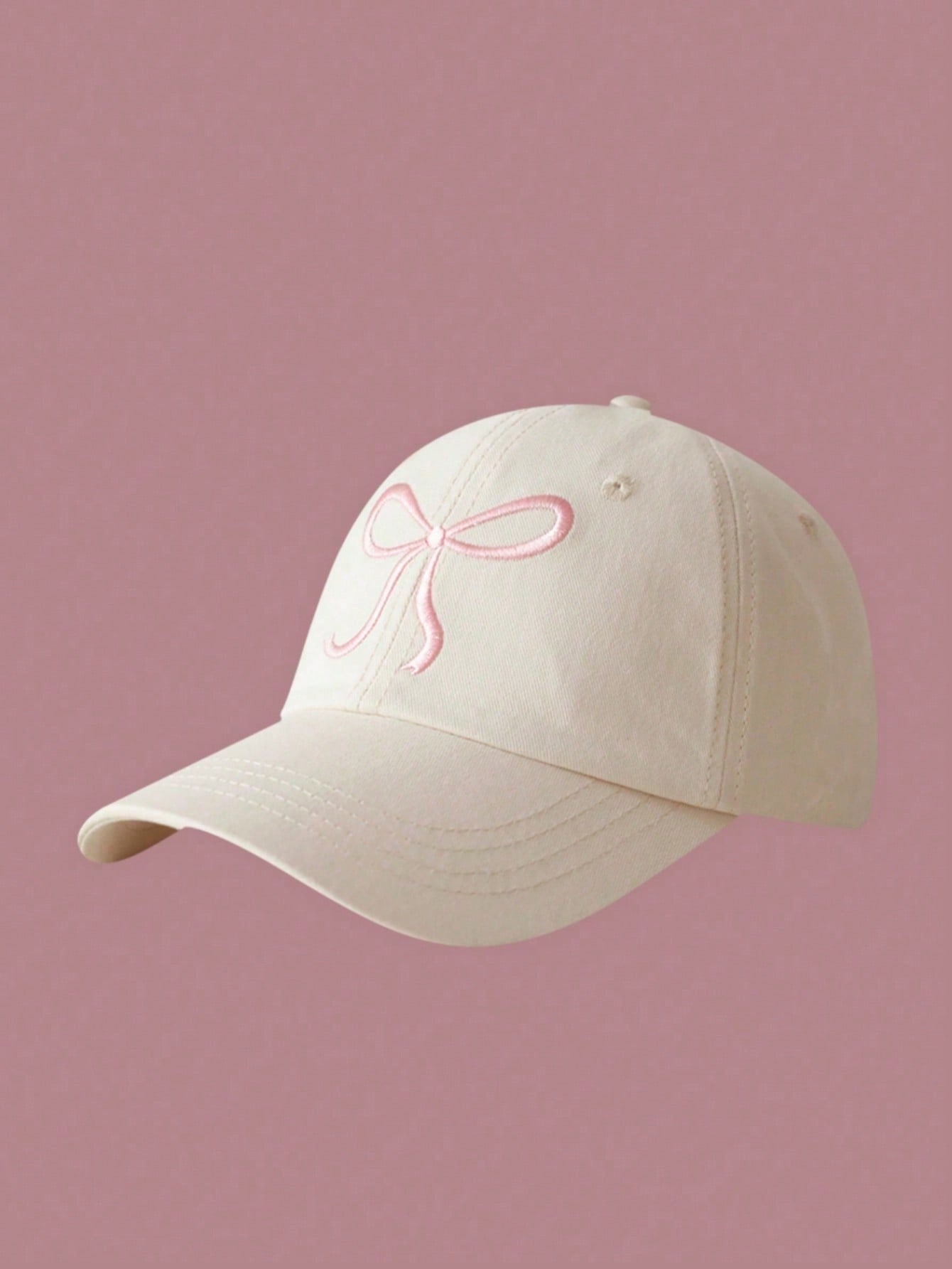 

1pc Bow Tie Embroidered Baseball Cap Adjustable Dad Cap Cute Sweet Style Shade Peaked Cap Sports Baseball Cap Adjustable слонова кістка