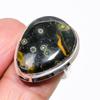 Ocean Jasper Gemstone Handmade 925 Sterling Silver Jewelry Ring Size 7 KJ-295