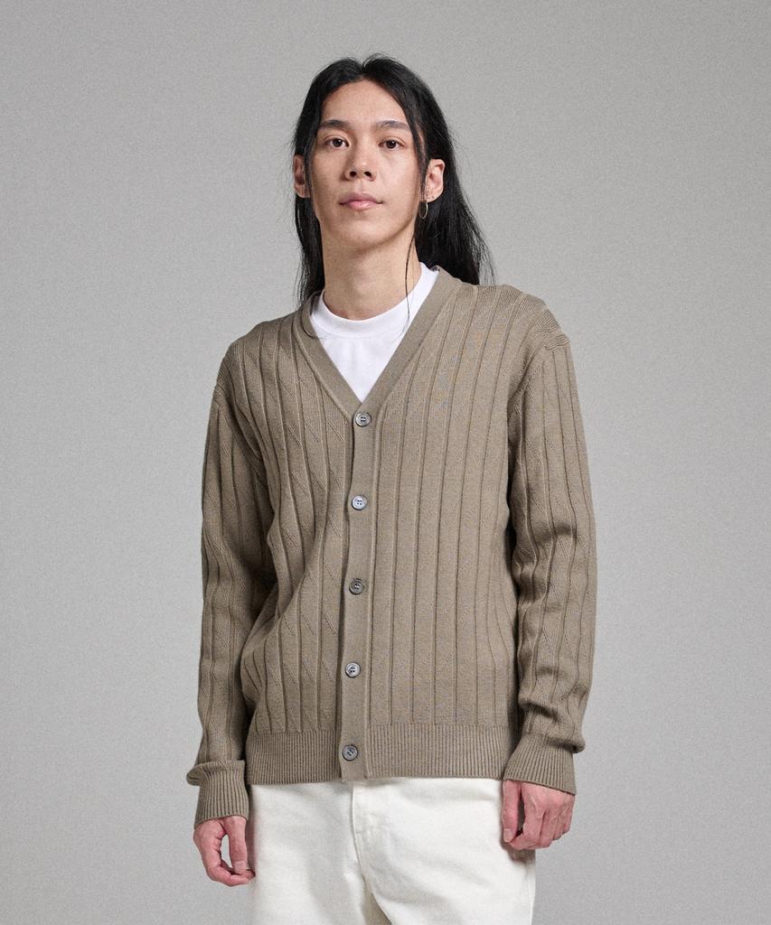 ANALOG MOOD Like Semi Hacci Cardigan Knit (Khaki)