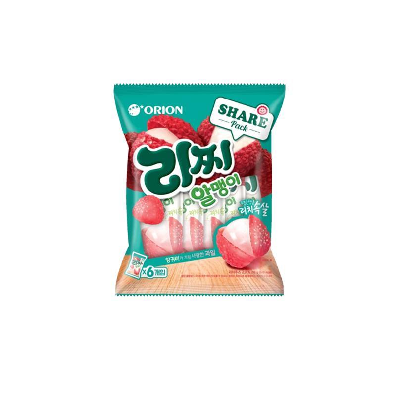 Orion Fruit Core Jelly – 6 Flavors (Lychee, Grape, Green Kiwi, Plum, Mango, Golden Kiwi) / Korean Jelly, Kfood, Authentic Korean Food