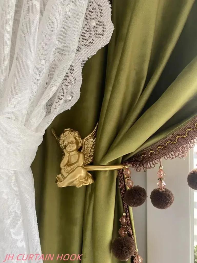 2 Stück/Set Vorhang-Haltehaken Krawattenhalter Schlafzimmer Wohnzimmer Klassische Engels-Vorhang-Dekoration Zubehör Vorhanghaken