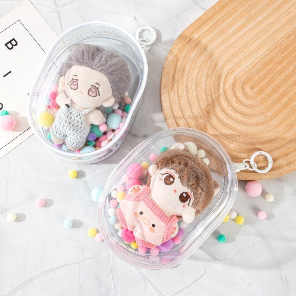 with Keychain Cotton Doll Display Bag PVC Cotton Doll Storage Bag  Bag Organization
