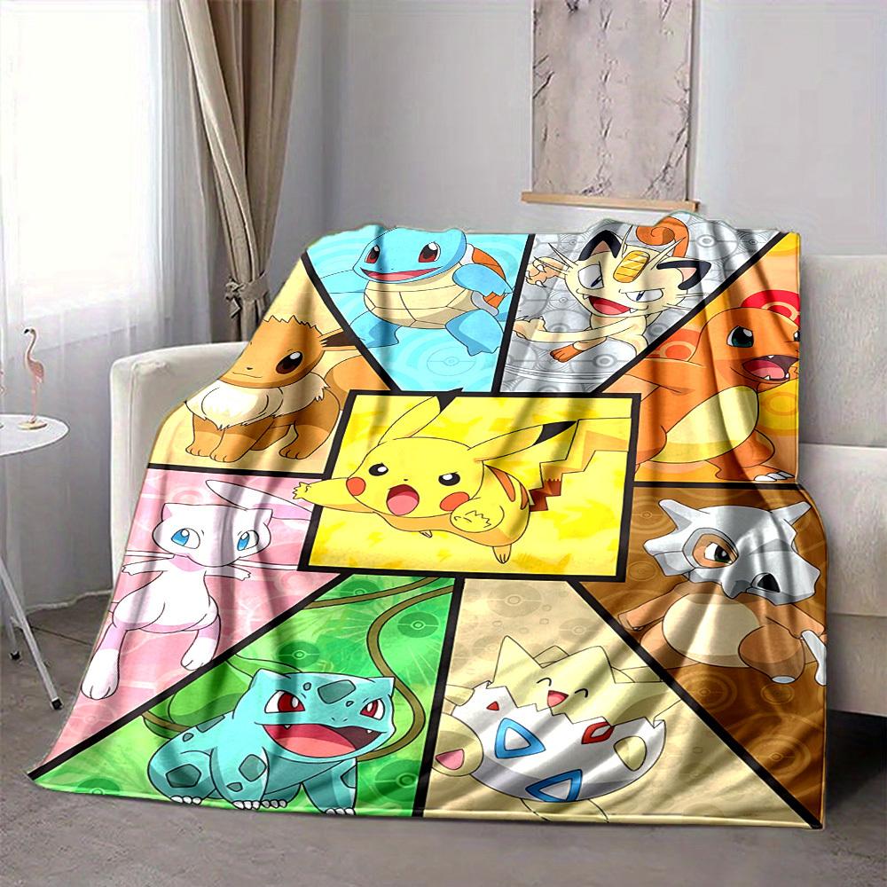 1PC Pokemon, Blanket Soft Warm All Season Throw for Sofa, Bed, Car, Office Vibrant Colorful Design, Durable & Cozy Gift