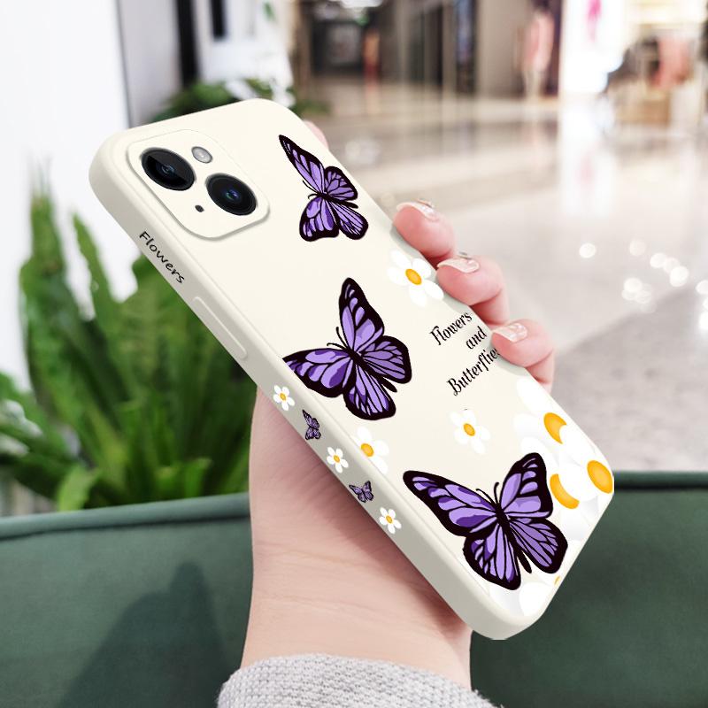 Garden Butterflies Phone Case For iPhone 15 14 13 12 11 Plus Pro Max Mini X XR XS SE2020 8 7 6 6S Plus Cover