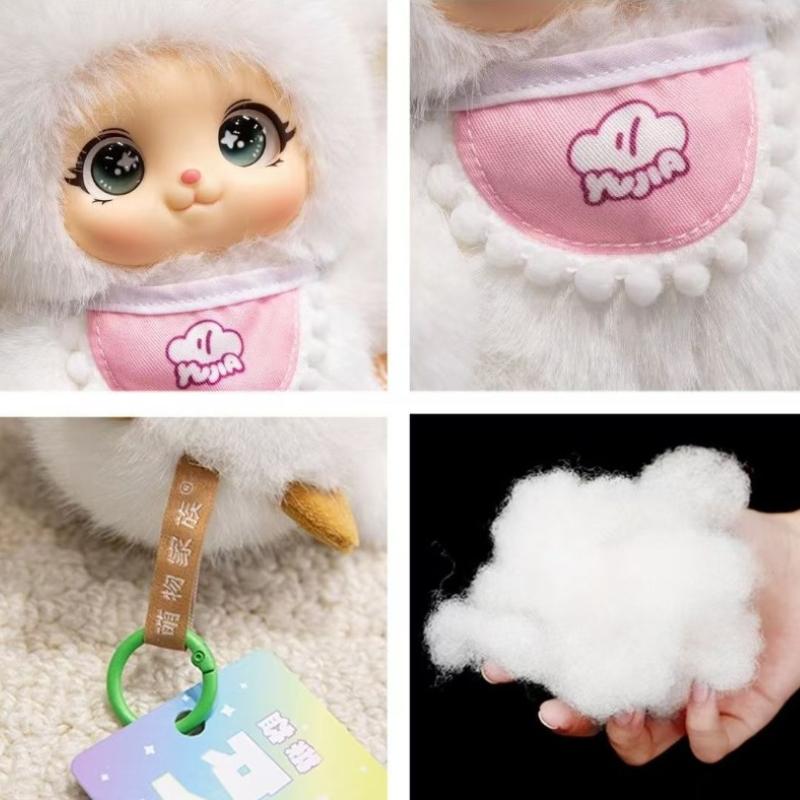 Cute Sheep Vinyl Plush Toy Kawaii Fluffy Stuffed Bear Rabbit Doll Lovely High Quality Material PVC Keychain Birthday Gift Xmas