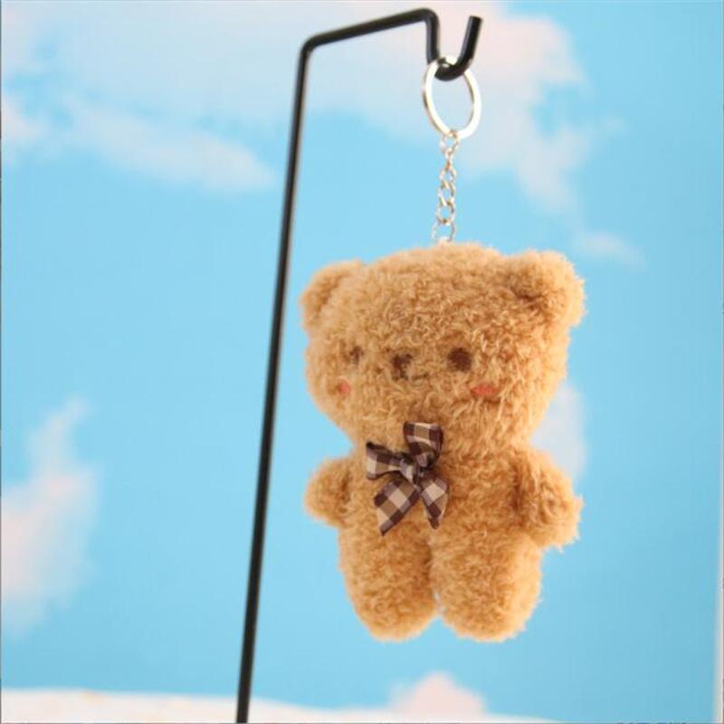 Cute Bear Plush Toys Small Pendant Cute Bowknot Solid Color Bears Doll Soft Stuffed Toy For Kids Christmas Girls Gift 10CM